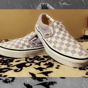 Girl/Boys lavender checkered Vans worn maybe twice